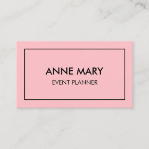 Tarjeta De Visita Rubor Pink Girly Trendy Event Planner Moderno Guay