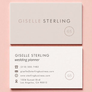 Tarjeta De Visita Rubor Pink Minimalista, planificador de bodas de l