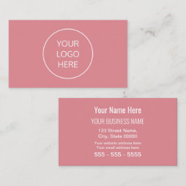 Tarjeta De Visita Rubor Pink Simple Moderno Añade tu logotipo