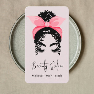 Tarjeta de visita Rubor Pink Stylish Beauty Salon