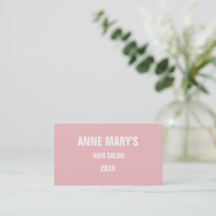 Tarjeta De Visita Rubor Pink White Hair Salon Spa Girly Moderno