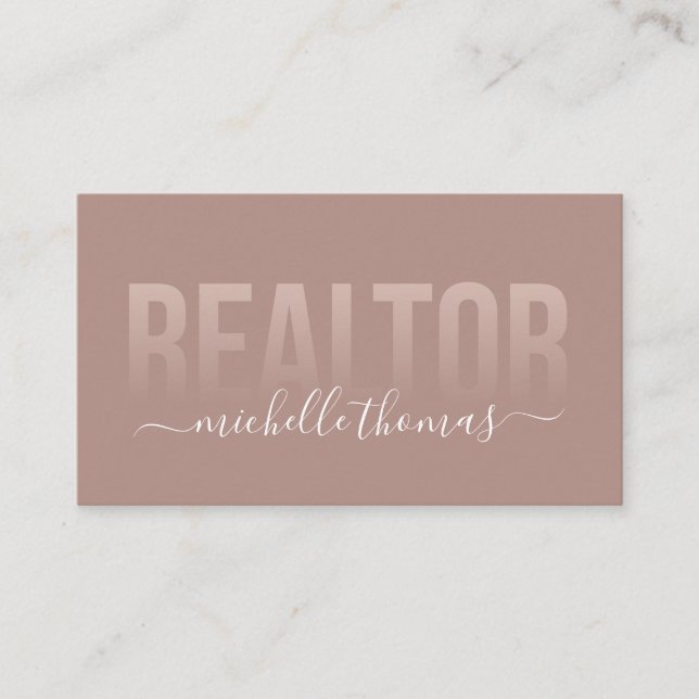 Tarjeta De Visita Rubor Realtor Rosa Real Estate Professional Photo (Anverso)