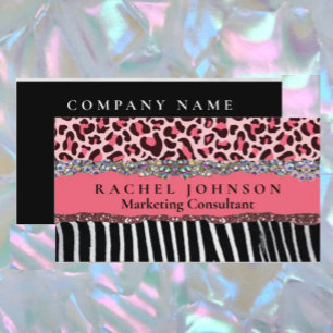 Tarjeta De Visita Rubor Rosa Femenino Glam Retro Moderno