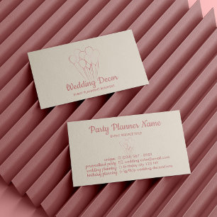 Tarjeta De Visita Rubor Rosa Gold Balloon Event Planner Social Media