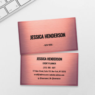 Tarjeta de visita Rubor Rosa Gold Luxe