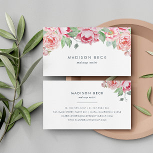 Tarjeta De Visita Rubor Watercolor Peony