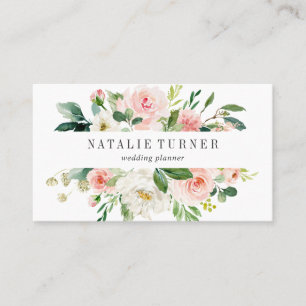 Tarjeta de visita Rubor White Bloom Watercolor