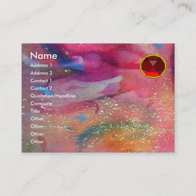 Tarjeta De Visita RUBY ABSTRACTO, rosa azul brillante (Anverso)