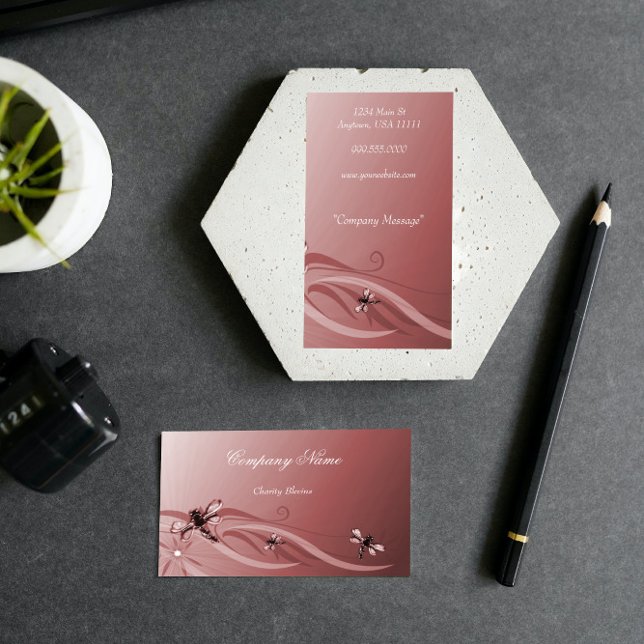 Tarjeta De Visita Ruby Dragonflies Business Card (Ruby Dragonflies Business Card)