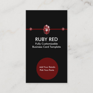 Tarjeta De Visita Ruby Jewelry - Logo Diamante de imitación de la Ru