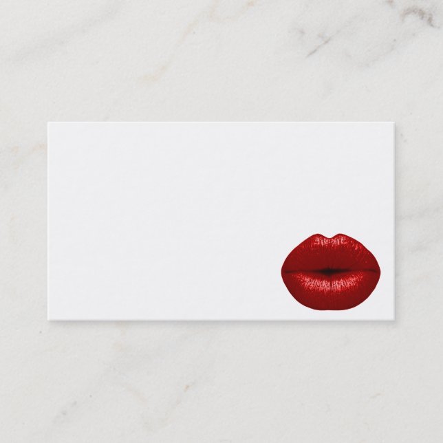 TARJETA DE VISITA RUBY RED LIPSTICK MAKEUP BEAUTY FASHION SALON LIPS (Anverso)