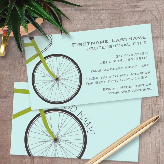 Tarjeta De Visita Rueda de bicicleta Hipster con nombre personalizad (Custom Business Card)