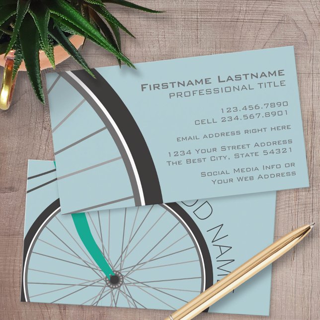 Tarjeta De Visita Rueda de bicicleta Hipster con nombre personalizad (Custom Business Card)