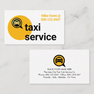 Tarjeta De Visita Rueda de Taxi de Círculo Amarillo