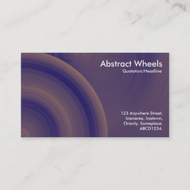 Tarjeta De Visita Ruedas abstractas 010 (Anverso)
