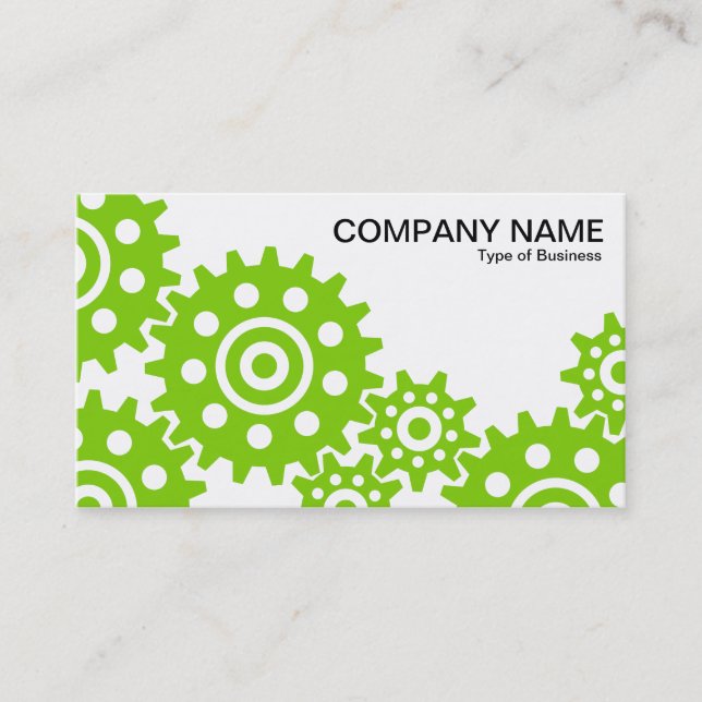 Tarjeta De Visita Ruedas de la industria - Marciano Verde y Blanco (Anverso)