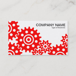 Tarjeta De Visita Ruedas de la industria - Rojo y Blanco