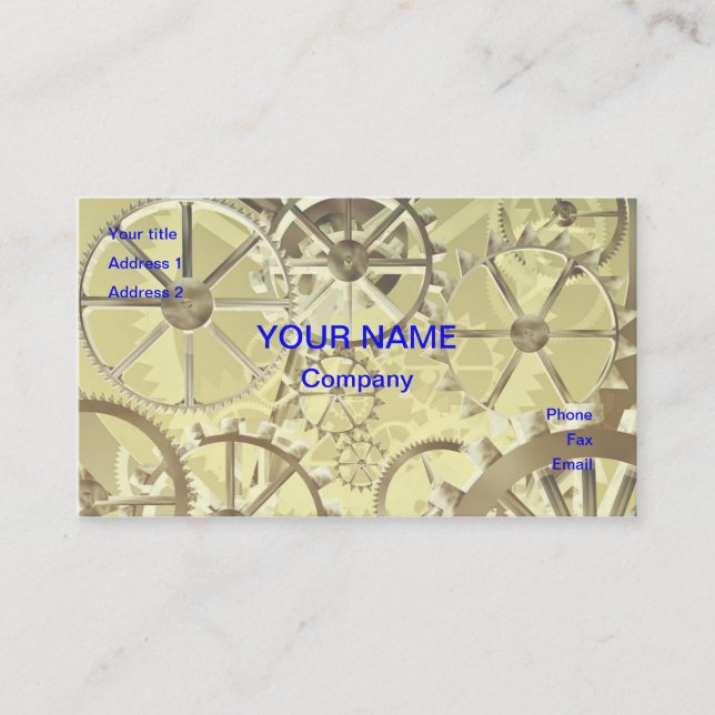 Tarjeta De Visita Ruedas del diente (Anverso)