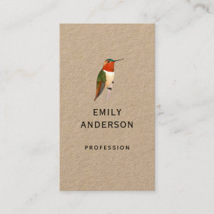 Tarjeta De Visita Rufous Hummingbird