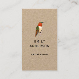 Tarjeta De Visita Rufous Hummingbird Business Card