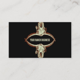 Tarjeta De Visita Ruido occidental del país negro beige Bull Skull