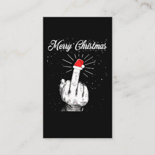 Tarjeta De Visita Ruidosa Feliz Navidad en mitad del Finger navideña