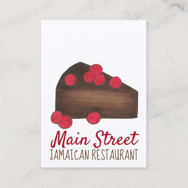 Tarjeta De Visita Rum Cake Jamaican Caribbean Food Restaurant Chef (Anverso)