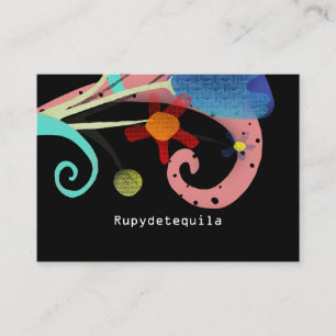 Tarjeta De Visita Rupydetequila Cute Flora Negro