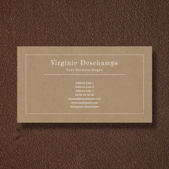 Tarjeta de visita rusa Kraft minimalista (Kraft & Rustic Business Card)