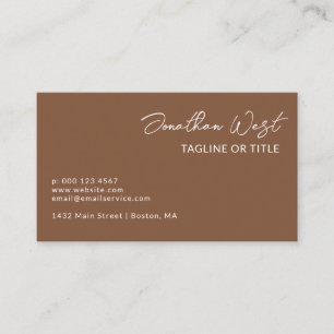 Tarjeta De Visita Rússet Brown Name In Signature Script One Side