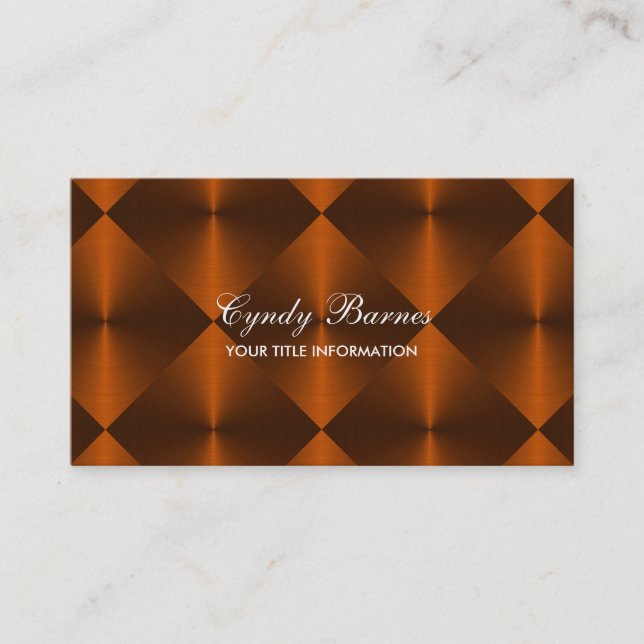 Tarjeta De Visita Rust Metallic Look Diamond Tiles (Anverso)