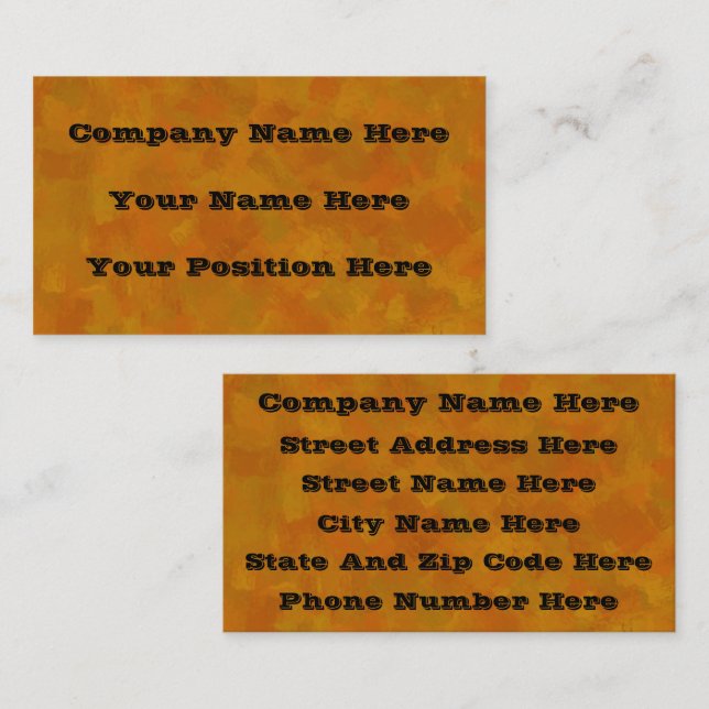 Tarjeta De Visita Rustic Abstract Modern Contemporary Geometric Art (Anverso / Reverso)