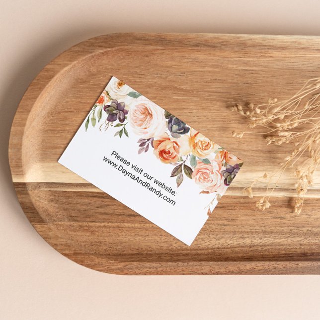 Tarjeta De Visita Rustic Autumant Elegant Floral Website Insertar ta (Subido por el creador)