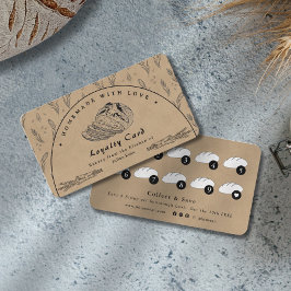 Tarjeta De Visita Rustic Brown Sourdough Bakery Loyalty Card