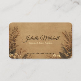 Tarjeta De Visita Rustic Burlap Wedding Planner Business Card