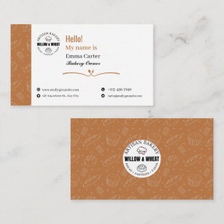 Tarjeta De Visita Rustic Caramel Bakery Owner Business Card