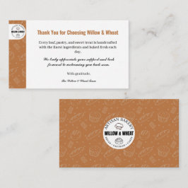 Tarjeta De Visita Rustic Caramel Bakery Thank You Card