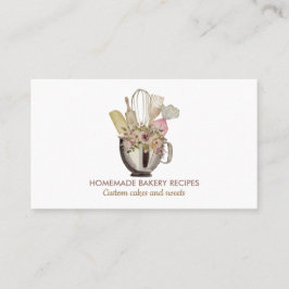 Tarjeta De Visita Rustic Cook Chef Watercolor Baking Utensiers Baker