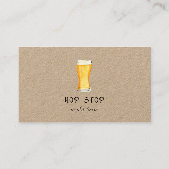 Tarjeta De Visita Rustic Craft beer brewery business card (Anverso)