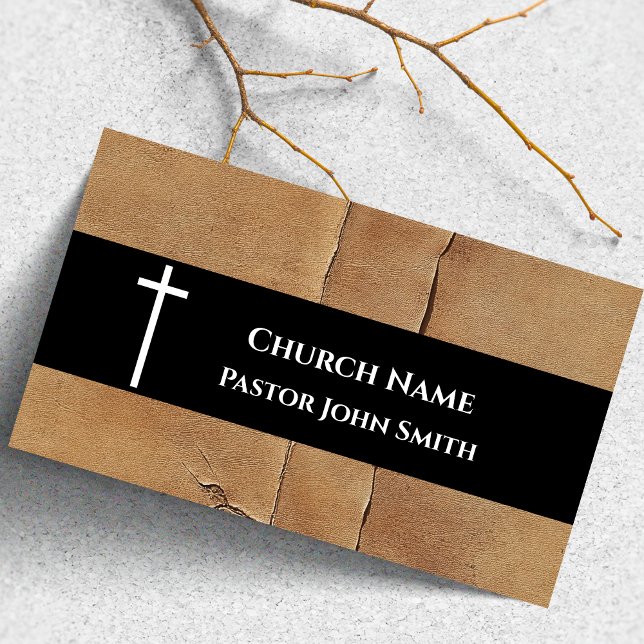 Tarjeta De Visita Rustic Desert Hide Brown Leather Church (Rustic Desert Hide Brown Leather Church Business Card)