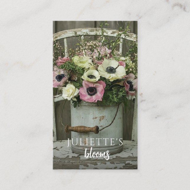 Tarjeta de visita Rustic Florist Floral Arrangemen (Anverso)