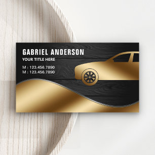 Tarjeta De Visita Rustic Gray Wood Gold Luxury Car Hire Chauffeur