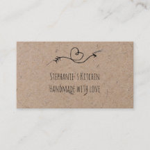 Rustic Heart Faux Kraft Papel hecho a mano con amo