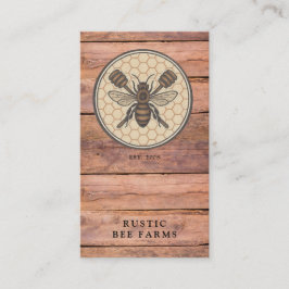 Tarjeta De Visita Rustic Honey Bee Beekeeper Apiary