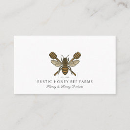 Tarjeta De Visita Rustic Honey Bee Beekeeper Apiary