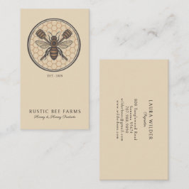 Tarjeta De Visita Rustic Honey Bee Beekeeper Apiary