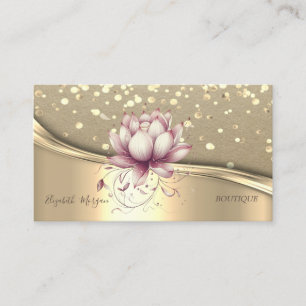 Tarjeta De Visita Rustic Kraft, Confeti Dorado, Loto Chic