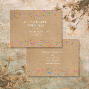 Tarjeta De Visita Rustic Kraft Confetti