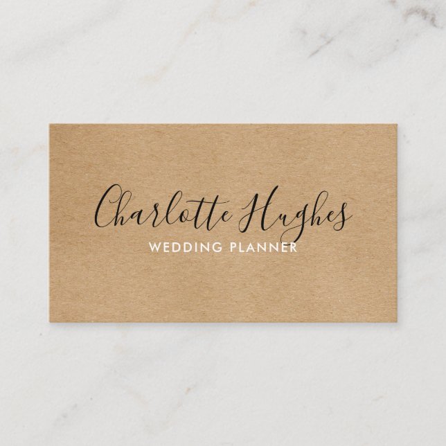 Tarjeta De Visita Rustic Kraft Firma (Anverso)