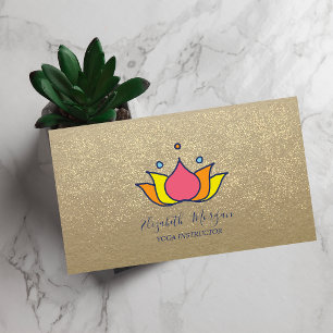 Tarjeta De Visita Rustic Kraft, Loto, Loto de Confeti Dorado